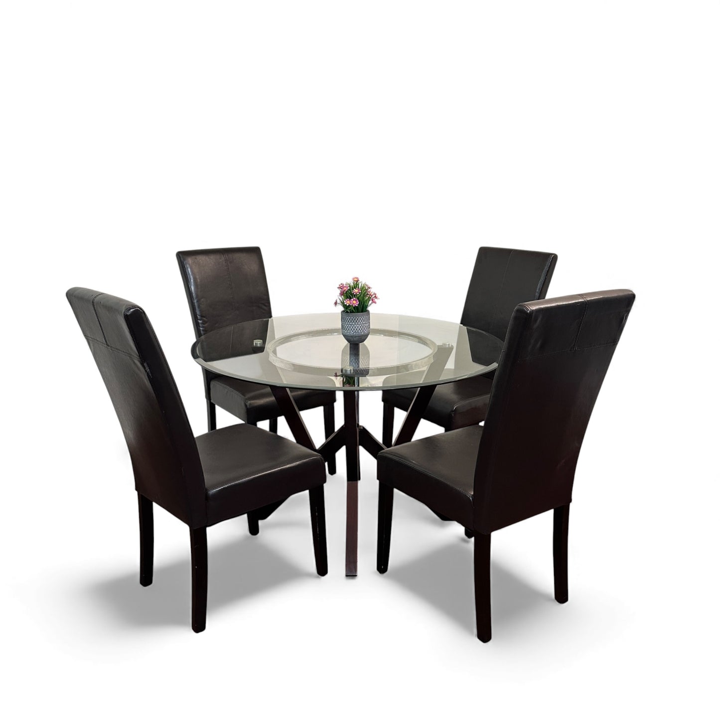 Modern Round Glass Dining Set