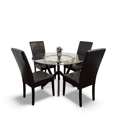 Modern Round Glass Dining Set