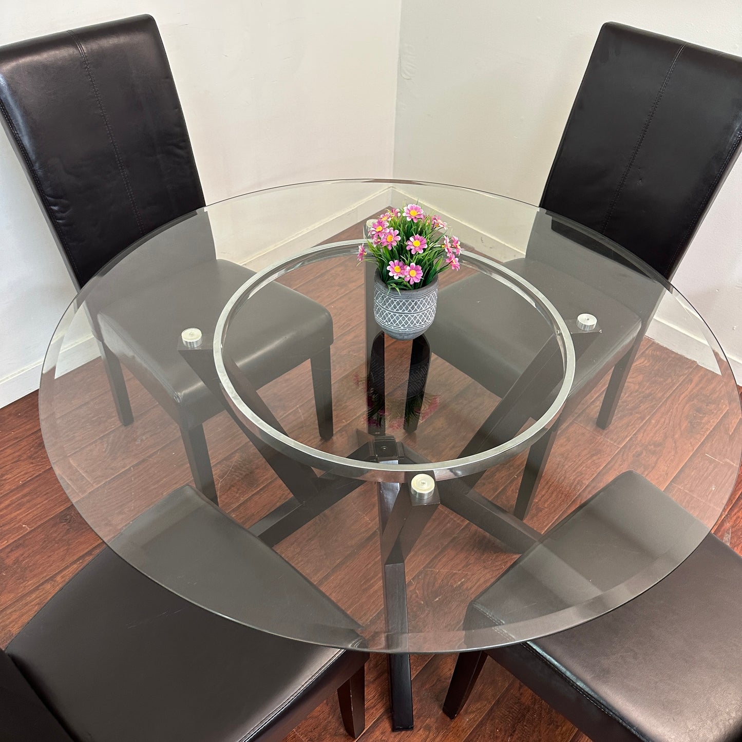 Modern Round Glass Dining Set