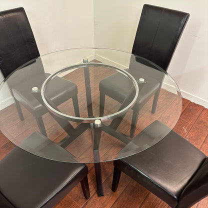 Modern Round Glass Dining Set