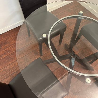 Modern Round Glass Dining Set