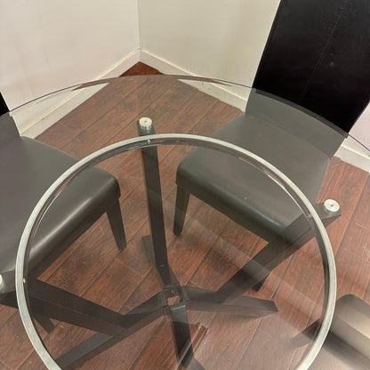 Modern Round Glass Dining Set