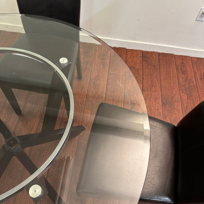 Modern Round Glass Dining Set