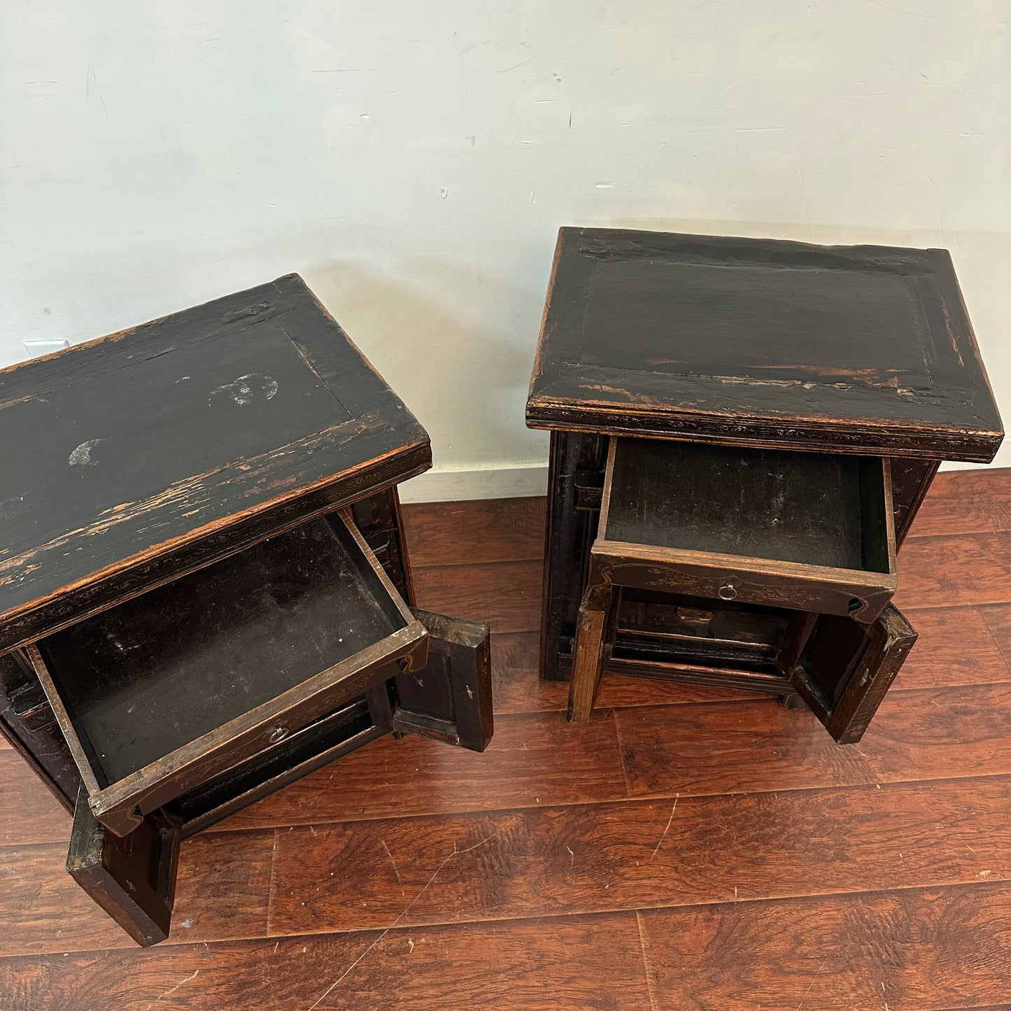 Antique Unique Bed Side Tables (x2)