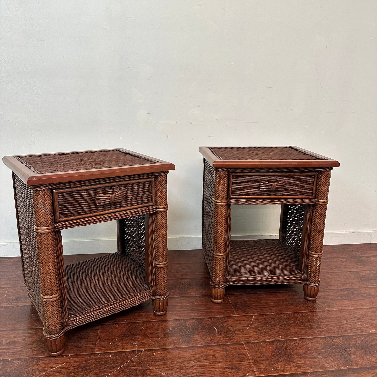 Ratana Wicker Nightstands (x2)