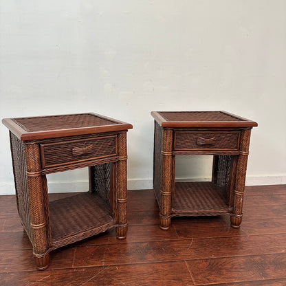 Ratana Wicker Nightstands (x2)