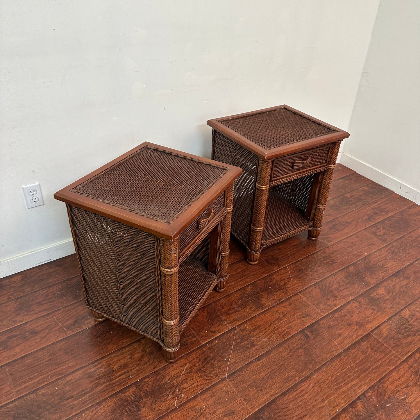 Ratana Wicker Nightstands (x2)