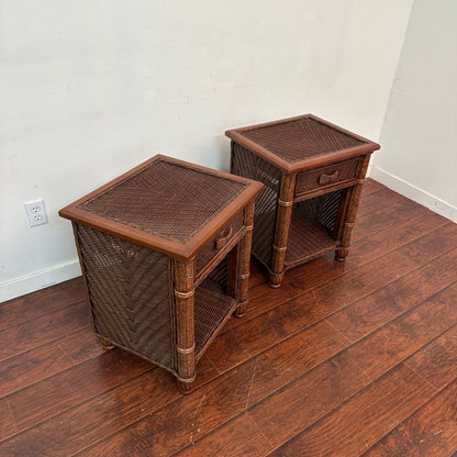 Ratana Wicker Nightstands (x2)