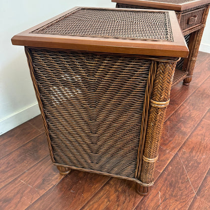 Ratana Wicker Nightstands (x2)