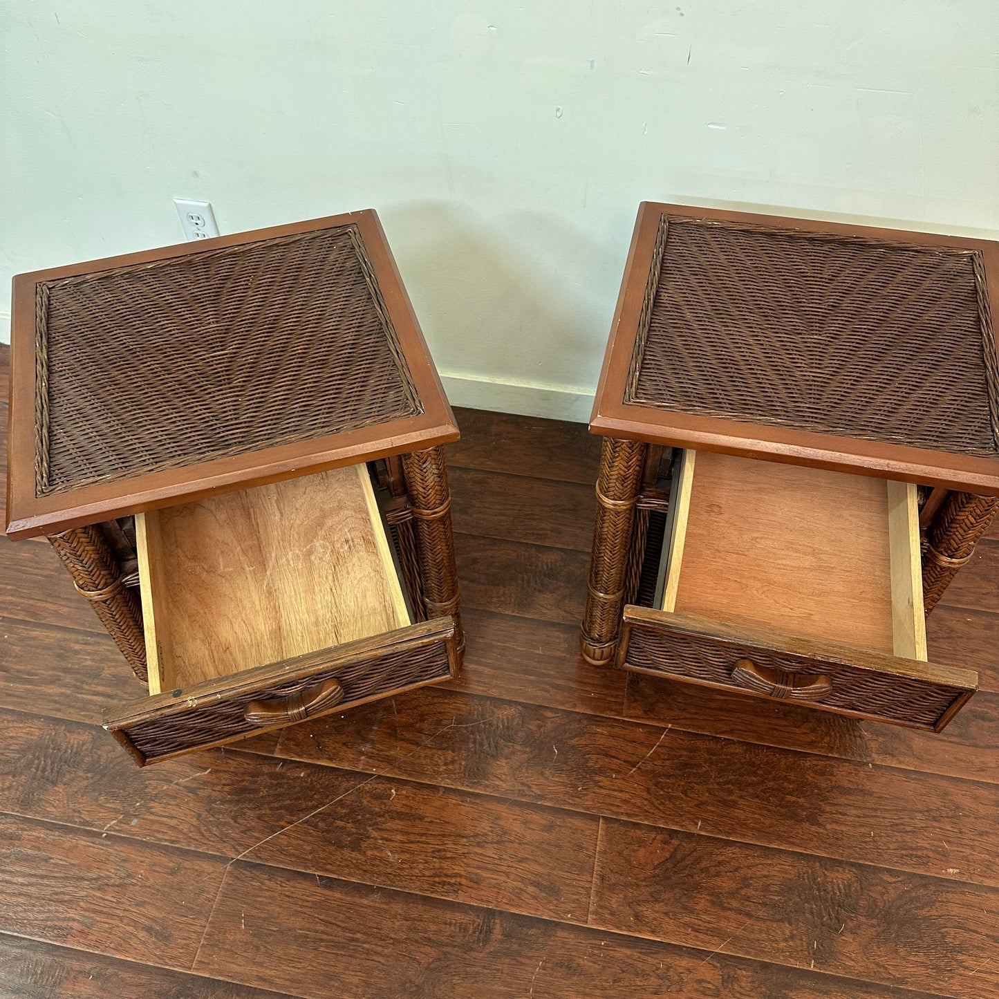 Ratana Wicker Nightstands (x2)