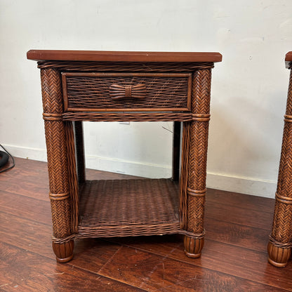 Ratana Wicker Nightstands (x2)