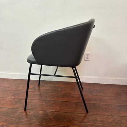 Modern Leather Barrel Dining Chairs (x6)