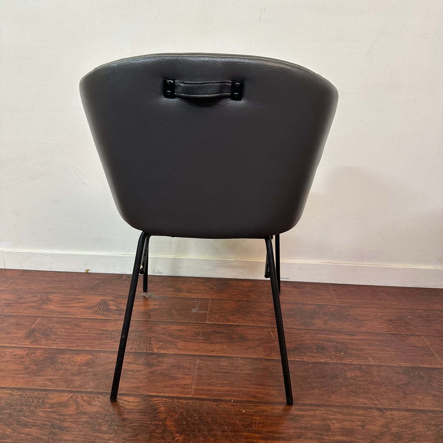Modern Leather Barrel Dining Chairs (x6)