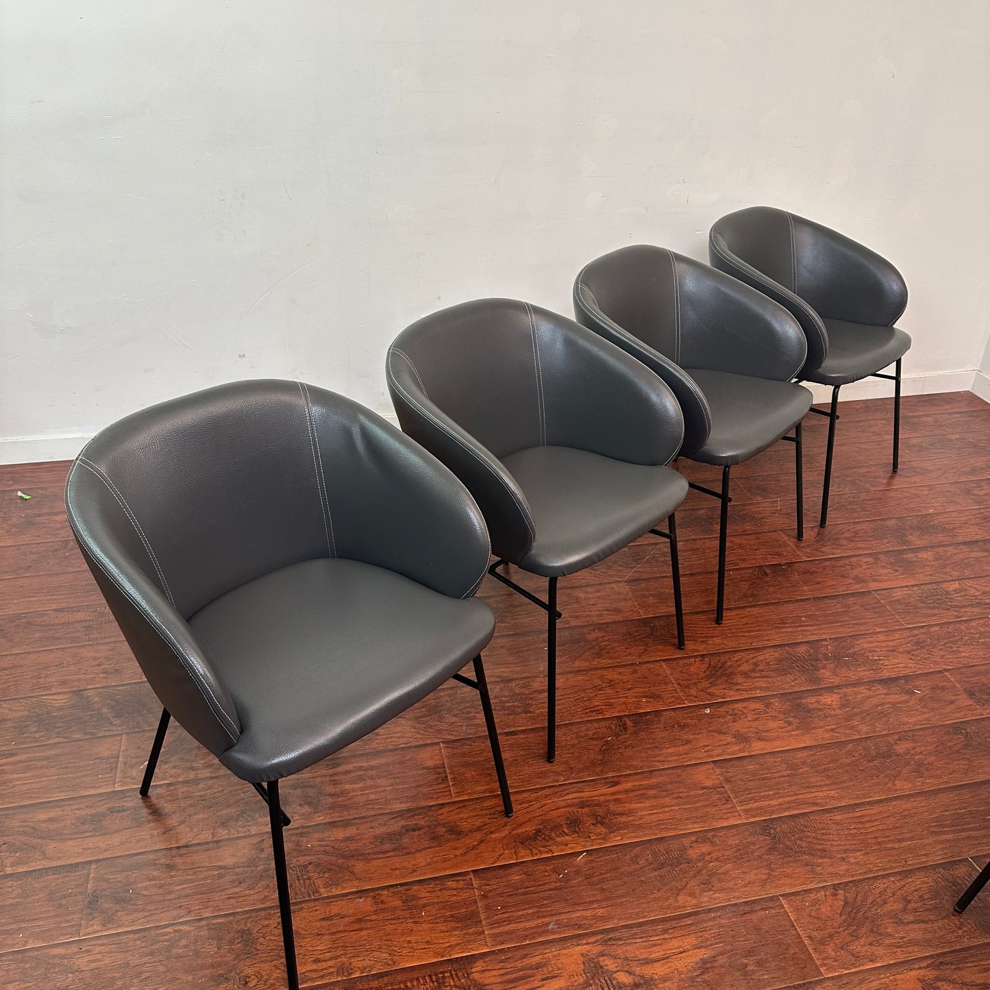 Modern Leather Barrei Dining Chairs (x4)