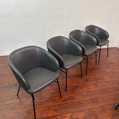 Modern Leather Barrei Dining Chairs (x4)