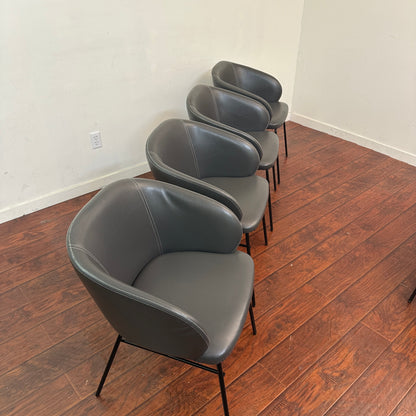 Modern Leather Barrei Dining Chairs (x4)