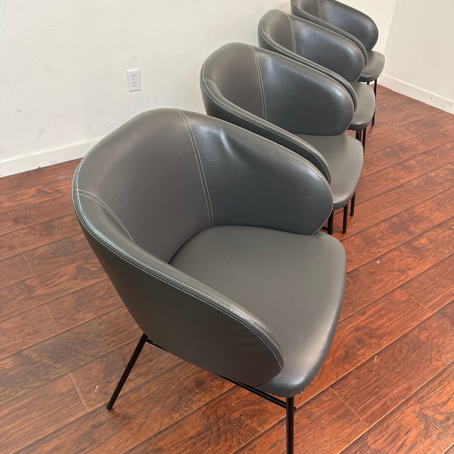 Modern Leather Barrei Dining Chairs (x4)