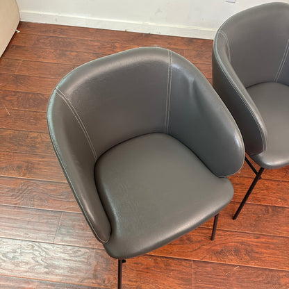 Modern Leather Barrei Dining Chairs (x4)
