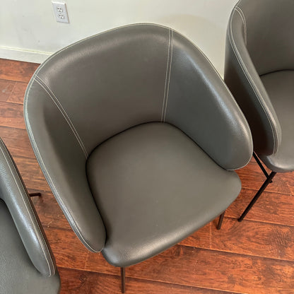 Modern Leather Barrei Dining Chairs (x4)