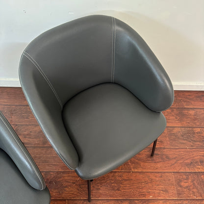 Modern Leather Barrei Dining Chairs (x4)