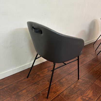 Modern Leather Barrei Dining Chairs (x4)