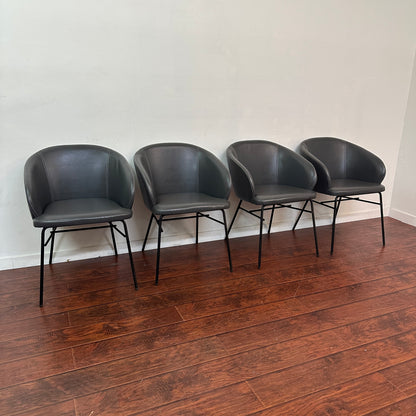 Modern Leather Barrei Dining Chairs (x4)