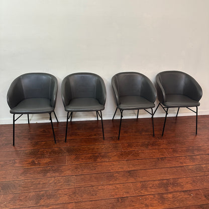 Modern Leather Barrei Dining Chairs (x4)