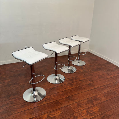 White Swivel Adjustable Barstools (x4)