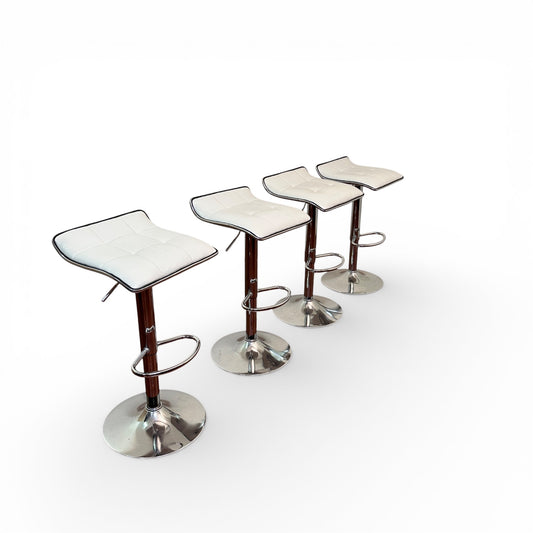 White Swivel Adjustable Barstools (x4)