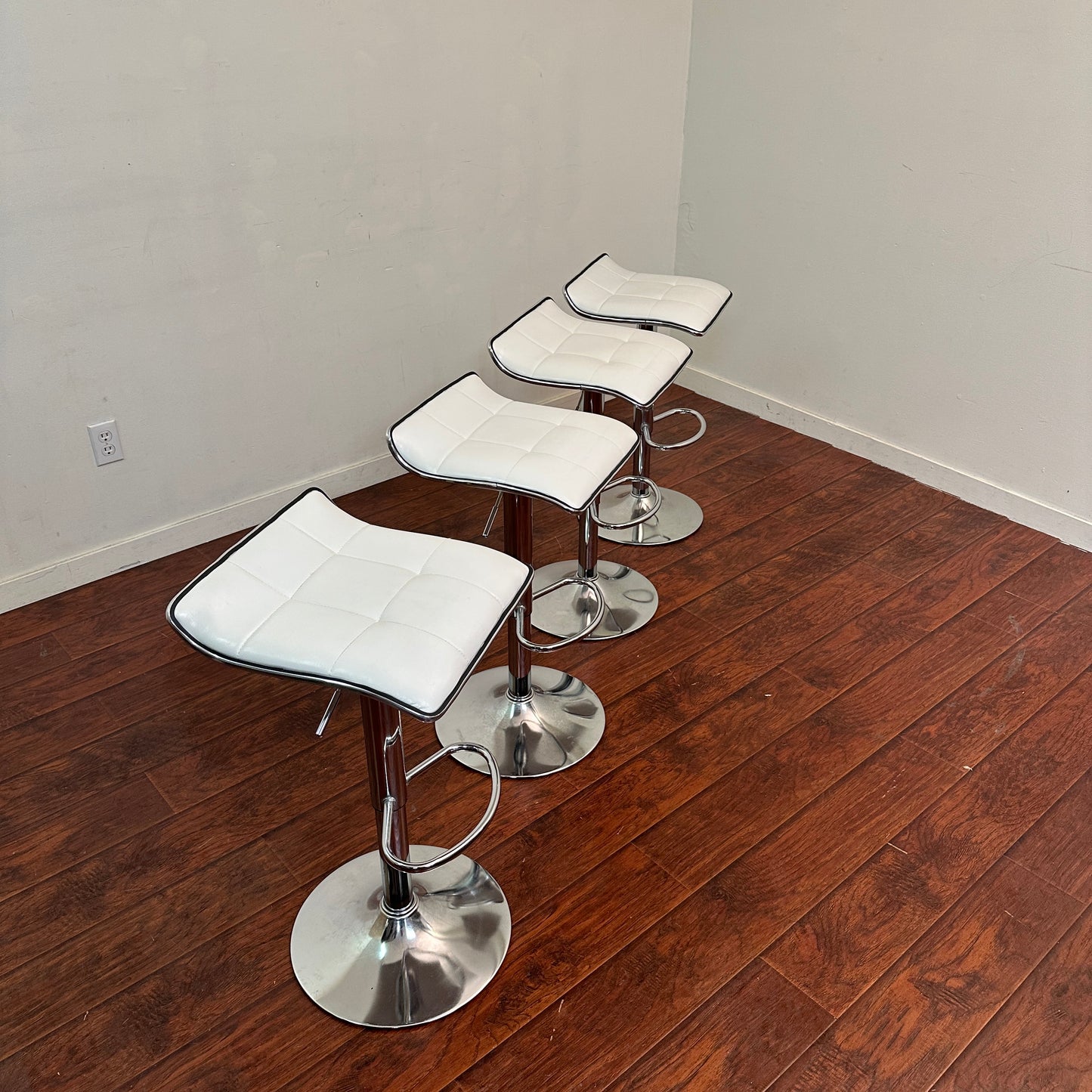 White Swivel Adjustable Barstools (x4)