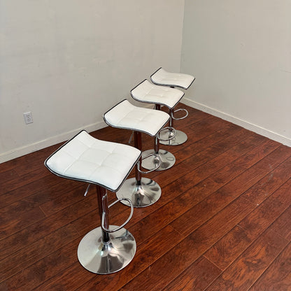 White Swivel Adjustable Barstools (x4)