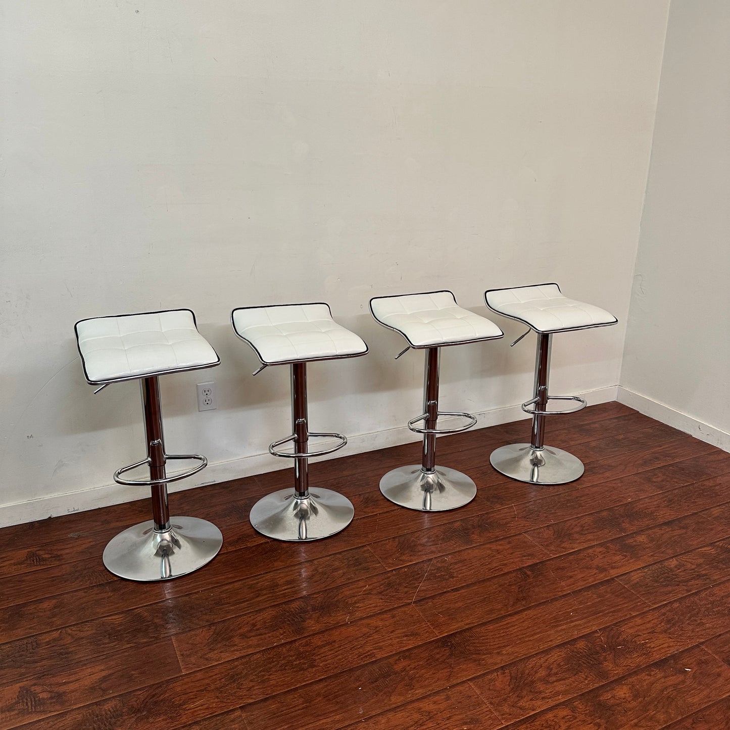 White Swivel Adjustable Barstools (x4)