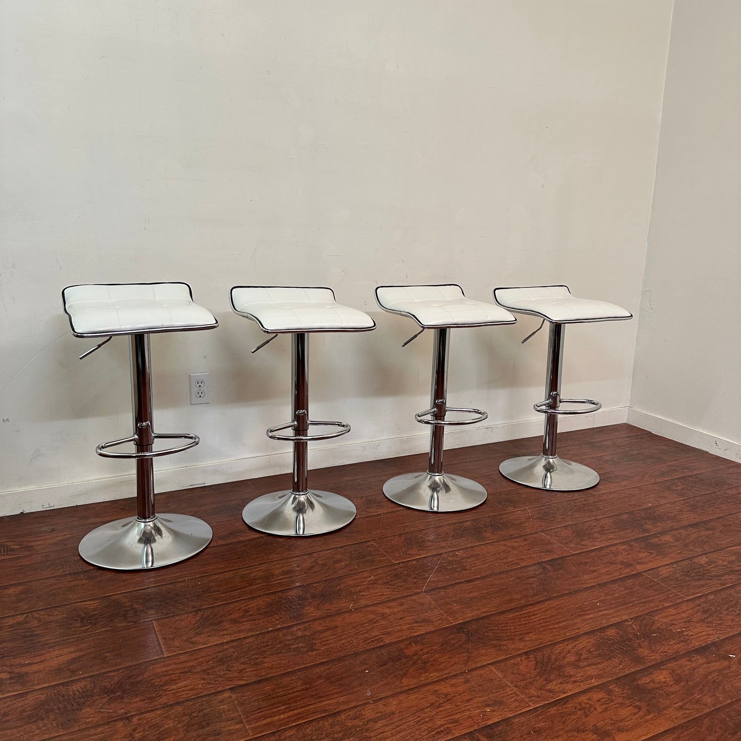 White Swivel Adjustable Barstools (x4)