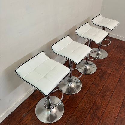 White Swivel Adjustable Barstools (x4)