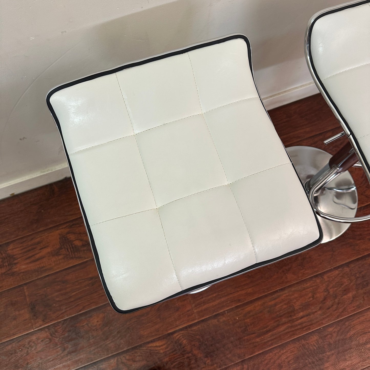 White Swivel Adjustable Barstools (x4)