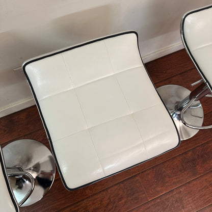White Swivel Adjustable Barstools (x4)