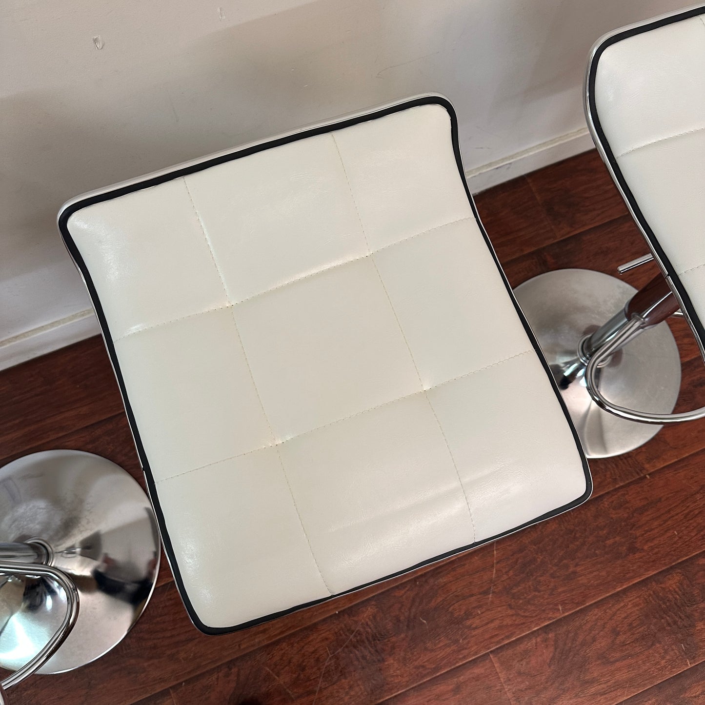 White Swivel Adjustable Barstools (x4)