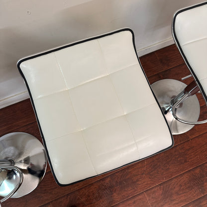 White Swivel Adjustable Barstools (x4)