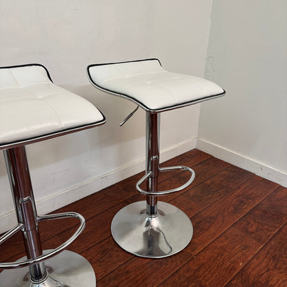 White Swivel Adjustable Barstools (x4)