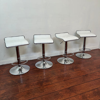 White Swivel Adjustable Barstools (x4)