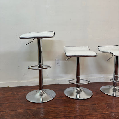 White Swivel Adjustable Barstools (x4)