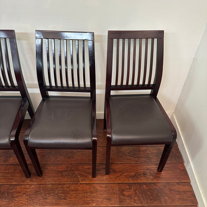 Dark Wood Glass Dining Set