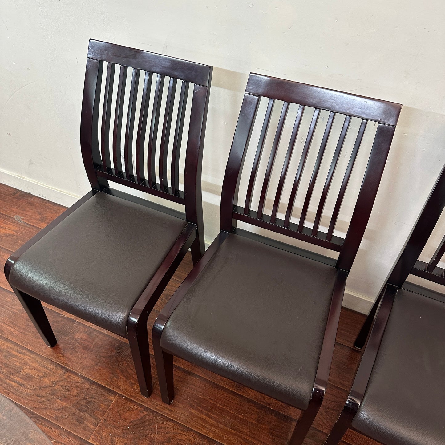 Dark Wood Glass Dining Set