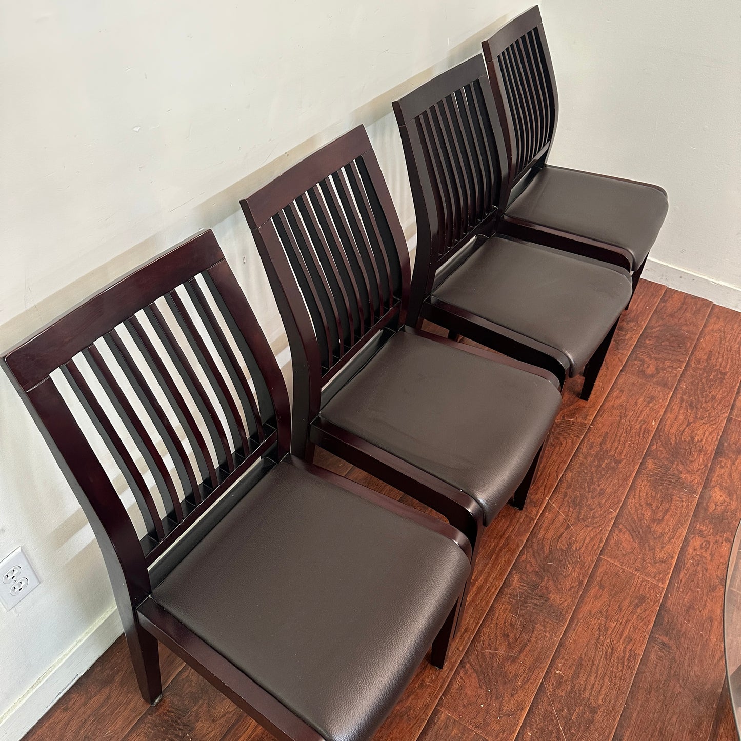 Dark Wood Glass Dining Set