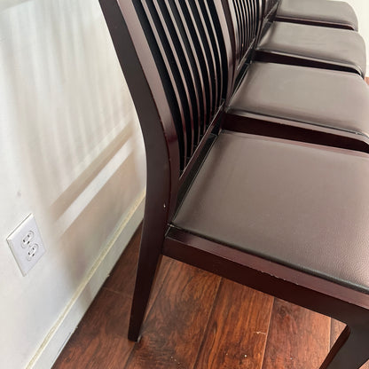 Dark Wood Glass Dining Set