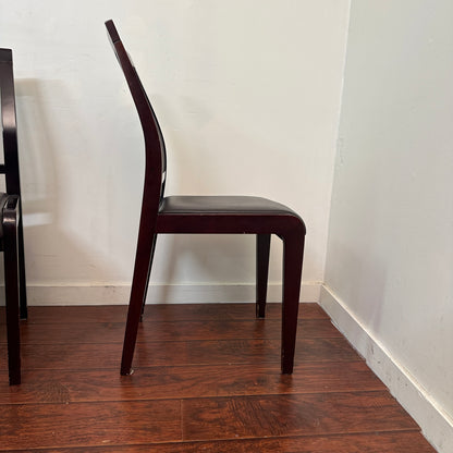 Dark Wood Glass Dining Set