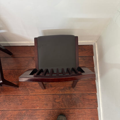 Dark Wood Glass Dining Set