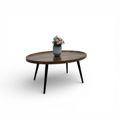 Walnut-Look Oval Coffee Table