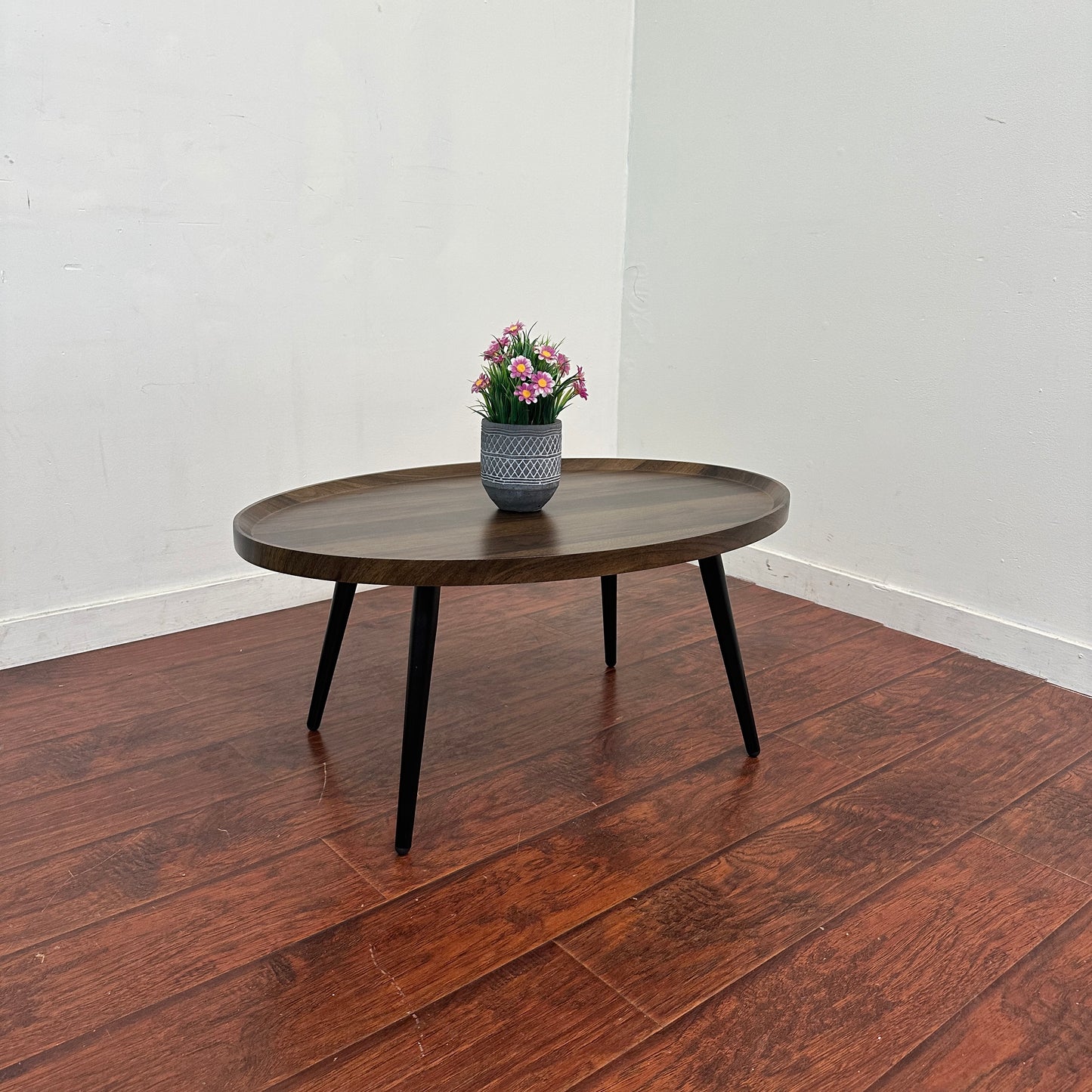 Walnut-Look Oval Coffee Table