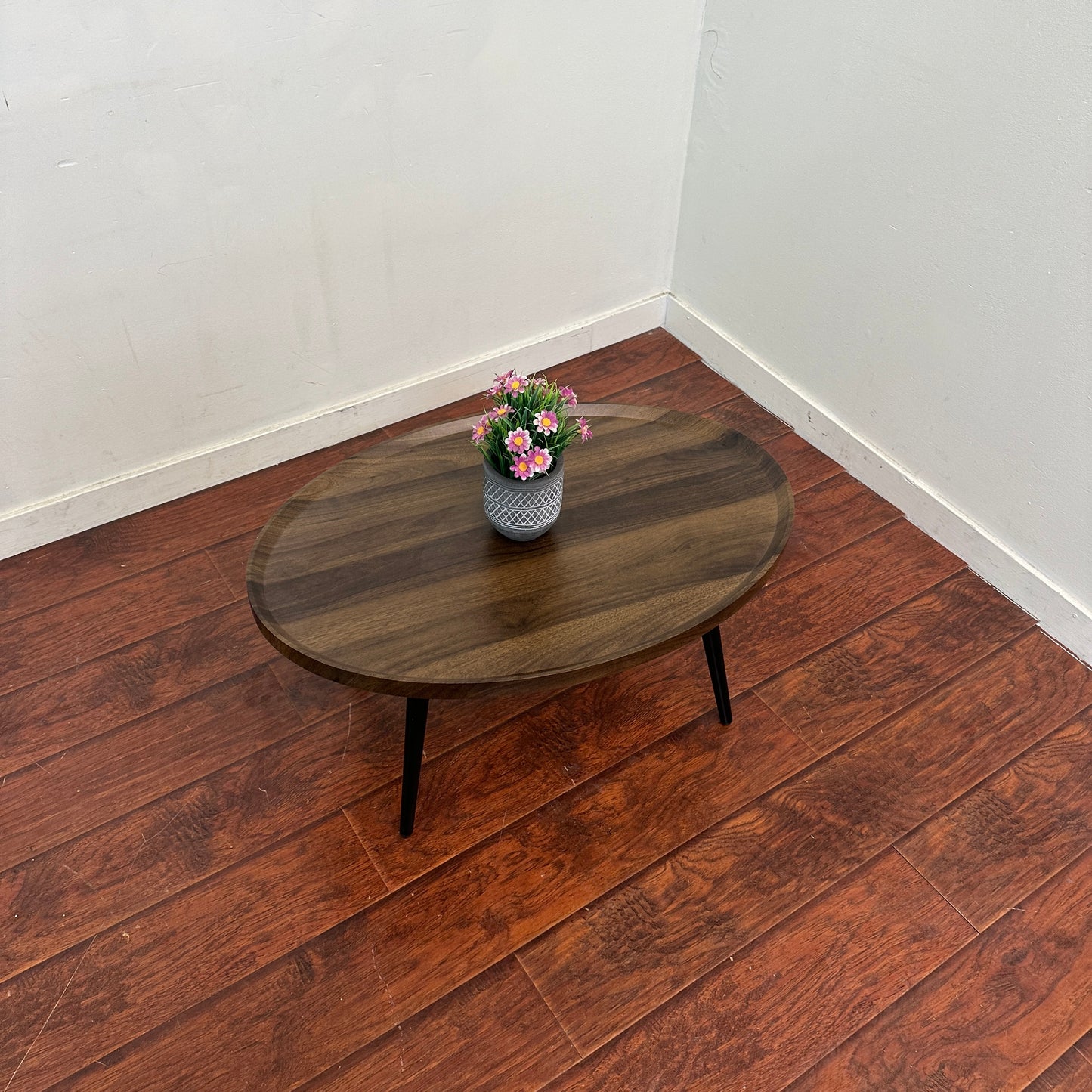 Walnut-Look Oval Coffee Table